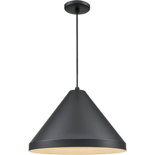 R Series 1 Light 13 inch Satin Black Indoor Pendant Ceiling Light